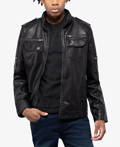 Xray Men's Utility Jacket With Faux Shearling Lining