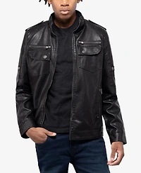 Xray Men's Utility Jacket With Faux Shearling Lining