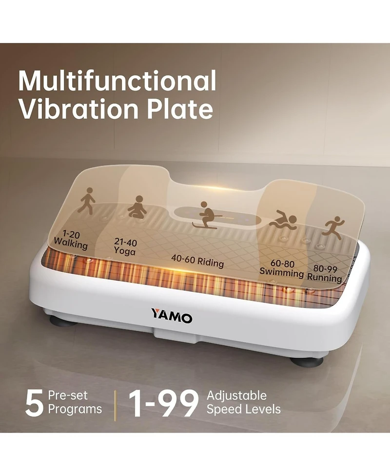 350lbs Capacity Vibration Plate Exercise Machine Vibrating for Lymphatic Drainage & Weight Loss Whole Body Shaking Workout Fitness