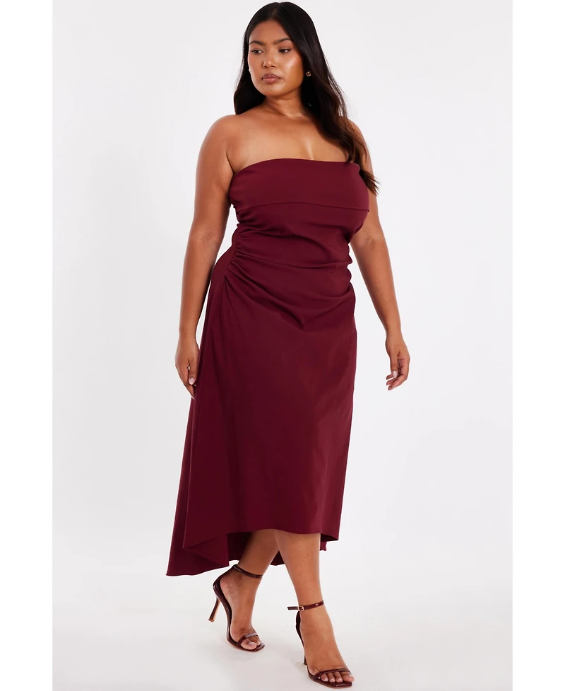 Quiz Women's Plus Crepe Bandeau Midi Dress