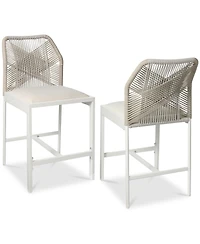 Best Choice Products Set of 2 Indoor Outdoor Counter Height Barstools w/ All-Weather Rope & Aluminum