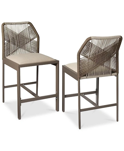 Best Choice Products Set of 2 Indoor Outdoor Counter Height Barstools w/ All-Weather Rope & Aluminum