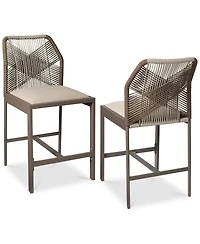 Best Choice Products Set of 2 Indoor Outdoor Counter Height Barstools w/ All-Weather Rope & Aluminum