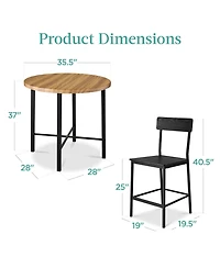 Best Choice Products 5-Piece Modern Round Counter Height Dining Set w/ 4 Chairs, 1.5in Thick Table