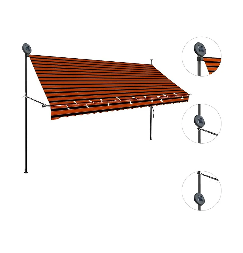 Retractable Awning Orange and Brown