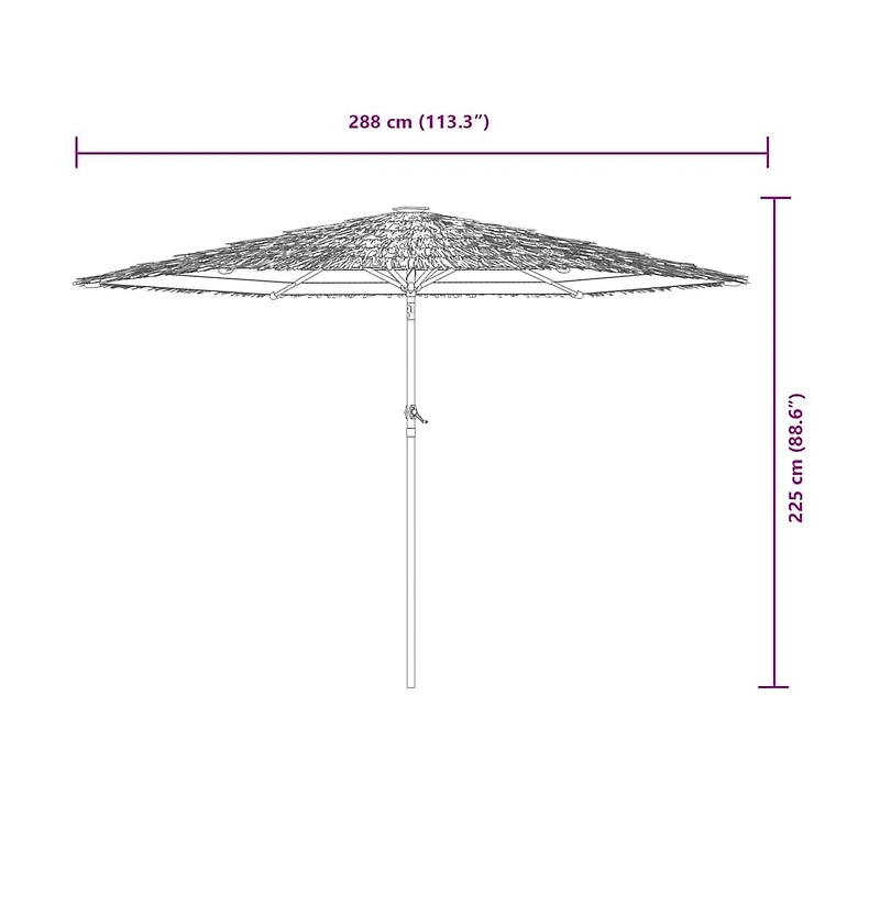 vidaXL Garden Parasol Brown Polyester Large Foldable Garden Parasol