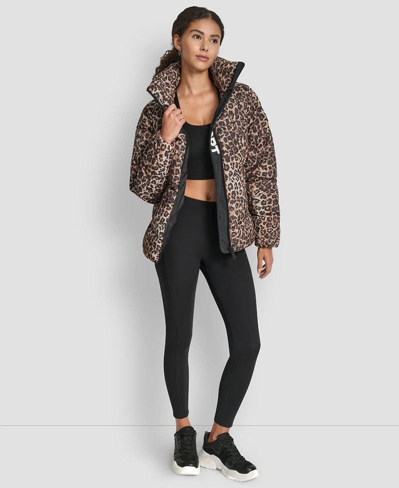 Dkny Women's Oversized Collar Quilted Puffer Jacket
