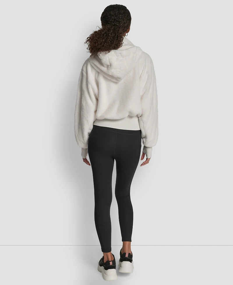 Dkny Sport Women's Faux-Fur Zip-Front Bomber Jacket