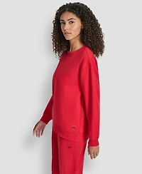 Dkny Women's Tonal Logo Patch Crewneck Sweatshirt