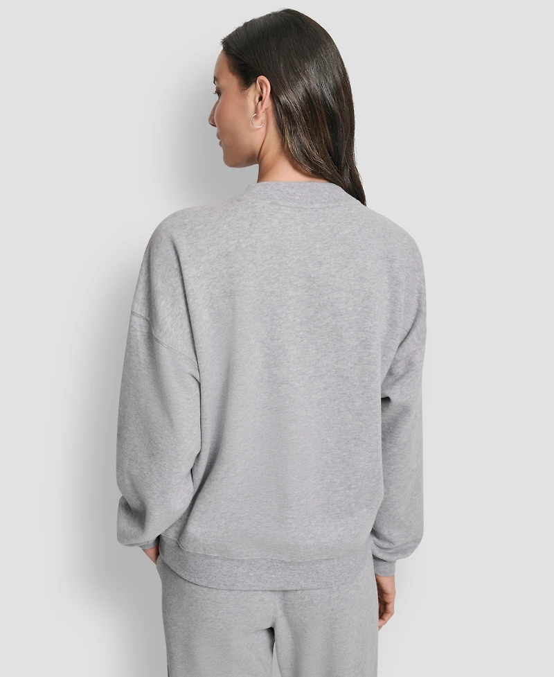 Dkny Women's Exploded Rhinestone Varsity Logo Sweatshirt