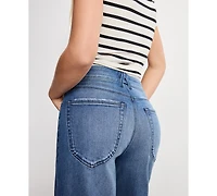 Good American Women's Waist Palazzo Cropped Jeans