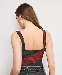 Good American Women's Mesh Bustier Sleeveless Top, Regular and Plus