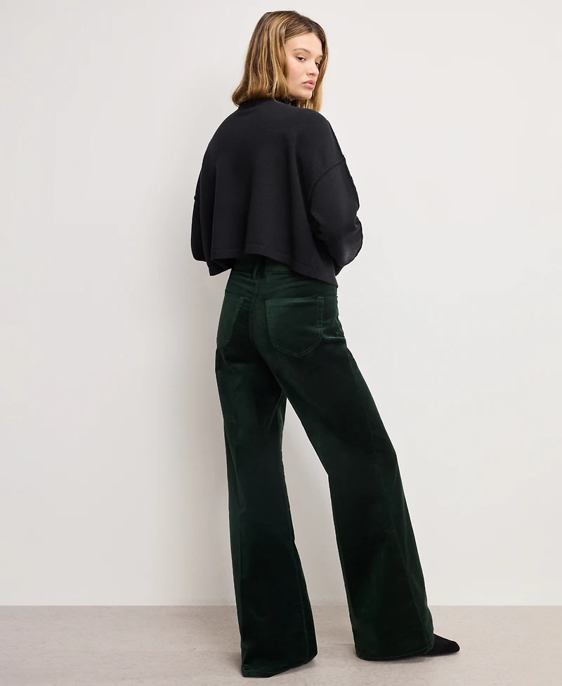 Good American Women's Velvet High Rise Palazzo Jeans