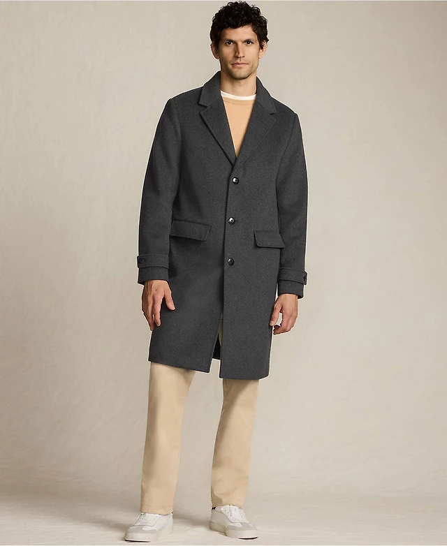 Outerwear Macys Topcoat Shop Lands' End Men's Wool Blend Top Coat