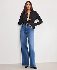 Good American Women's Soft Tech Skate Wide Leg Jeans, Regular and Plus
