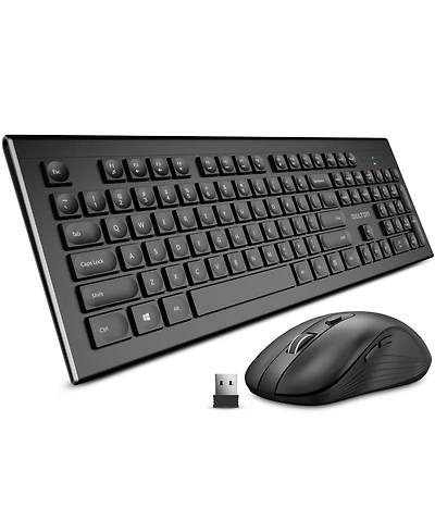 Delton Wireless Keyboard & Mouse 2 Pcs, Compatible with Pc, Laptops (DKBMKIT2-wb)