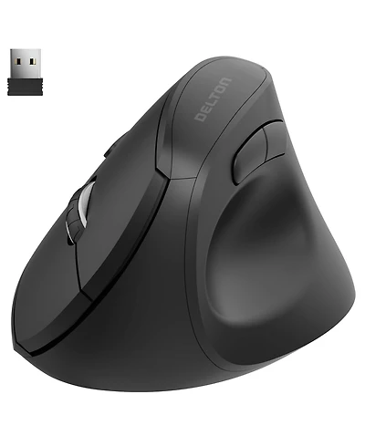 Delton S12P Vertical Wireless Mouse, 2.4G Connection (DMERGS12P-wb)