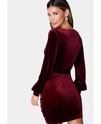 Bebe Women's Velvet Utility Mini Dress