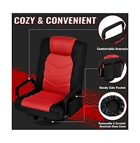 Yaheetech Reclining Swivel Floor Gaming Chair Black/ Red