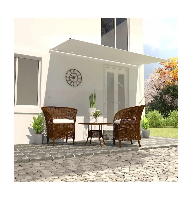 vidaXL Awning Cream Steel frame and 100% polyester fabric with Pa coating