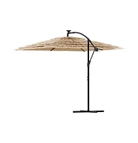 vidaXL Garden Parasol Brown Polyester Large Collapsible Garden Parasol