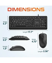 Delton KB20 Big Button Computer Keyboard and Mouse Combo