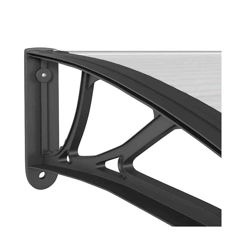 vidaXL Door Canopy Black Pc Large Durable Door Canopy Rectangular