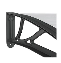 vidaXL Door Canopy Black Pc Large Durable Door Canopy Rectangular