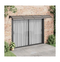 vidaXL Door Canopy Black Polycarbonate, Abs, Aluminum Large Durable