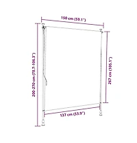 vidaXL Outdoor Roller Blind Yellow and White Steel, Polyester
