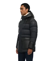 Pajar Men's Men s Wolf Mix Media Faux Shearling Parka Puffer with Fixed Hood