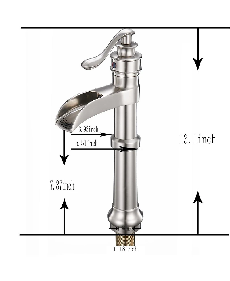 Greenspring Waterfall Single Hole Single-Handle Vessel Bathroom Faucet With Pop-up Drain Assembly in Polished Chrome