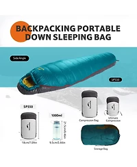 Naturehike 0 Degree Down Mummy Sleeping Bag for Adults,650FP Cold Weather Backpacking Sleeping Bag with Rds Down,29.3 Sleeping Bags for Camping