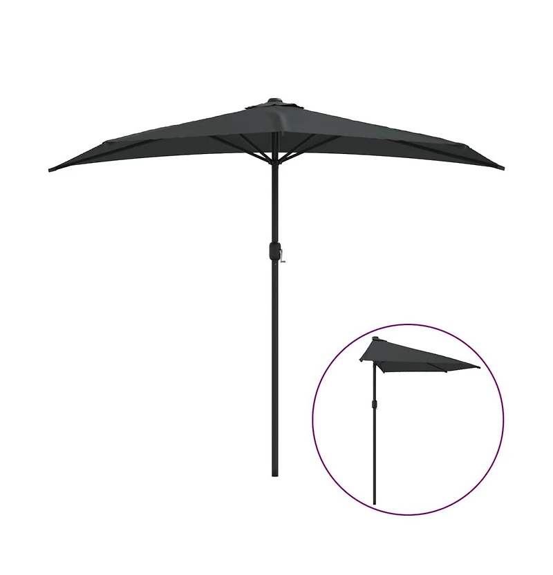 vidaXL Patio Umbrella Anthracite Polyester, Aluminum, Steel 106.3x56.7 in