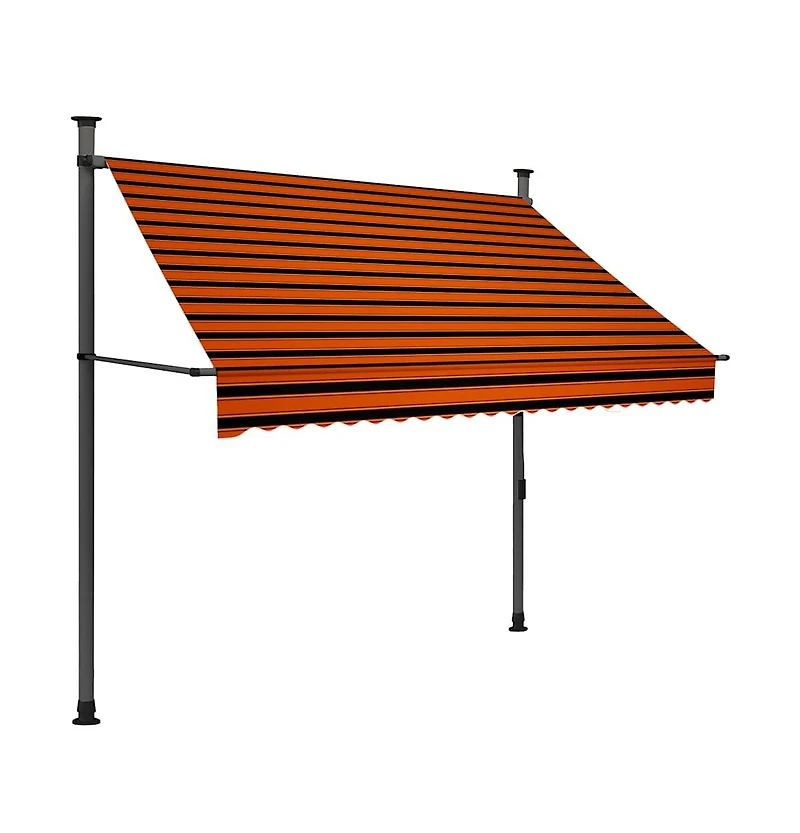 vidaXL Retractable Awning Orange and Brown