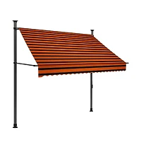 vidaXL Retractable Awning Orange and Brown