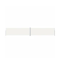 vidaXL Side Awning Cream Polyester with Pu coating, steel, aluminum Large