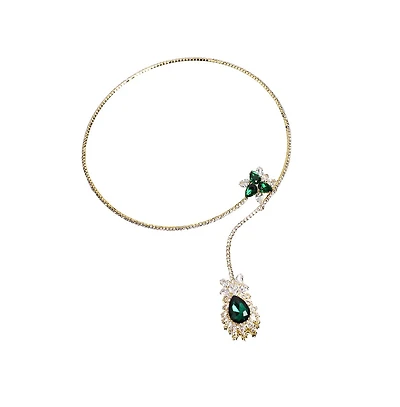 Sohi Teardrop Stone Lariat Necklace