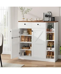 gaomon 42"Tall Modern Shoe Storage Cabinet with Doors and Drawers,3 Adjustable Shelves and Stable Base,4-Tier Shoes Rack Organizer Cabinet