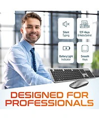 Delton K100 Ergonomic Wireless Keyboard & Mouse Set (DKMK100-wb)