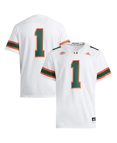 Adidas Men's 1 White Miami Hurricanes Premier Jersey