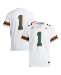Adidas Men's 1 White Miami Hurricanes Premier Jersey