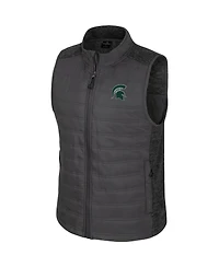 Colosseum Men's Charcoal Michigan State Spartans Nightman Full-Zip Puffer Vest