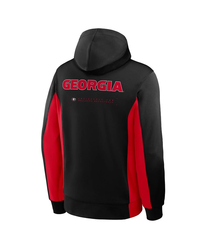Nike Men's Black/Red Georgia Bulldogs Dri-fit Game Full-Zip Hoodie Jacket