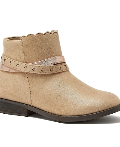 Lands' End Little Girls Shimmer Zip Up Western Booties