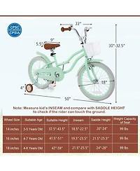 18 Inch Kids Bike with Adjustable Seat and Bell for Kids 3-8 Years Olds-18 inches