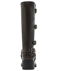 Madden Girl Women's Clarraa Buckled Knee-High Moto Boots