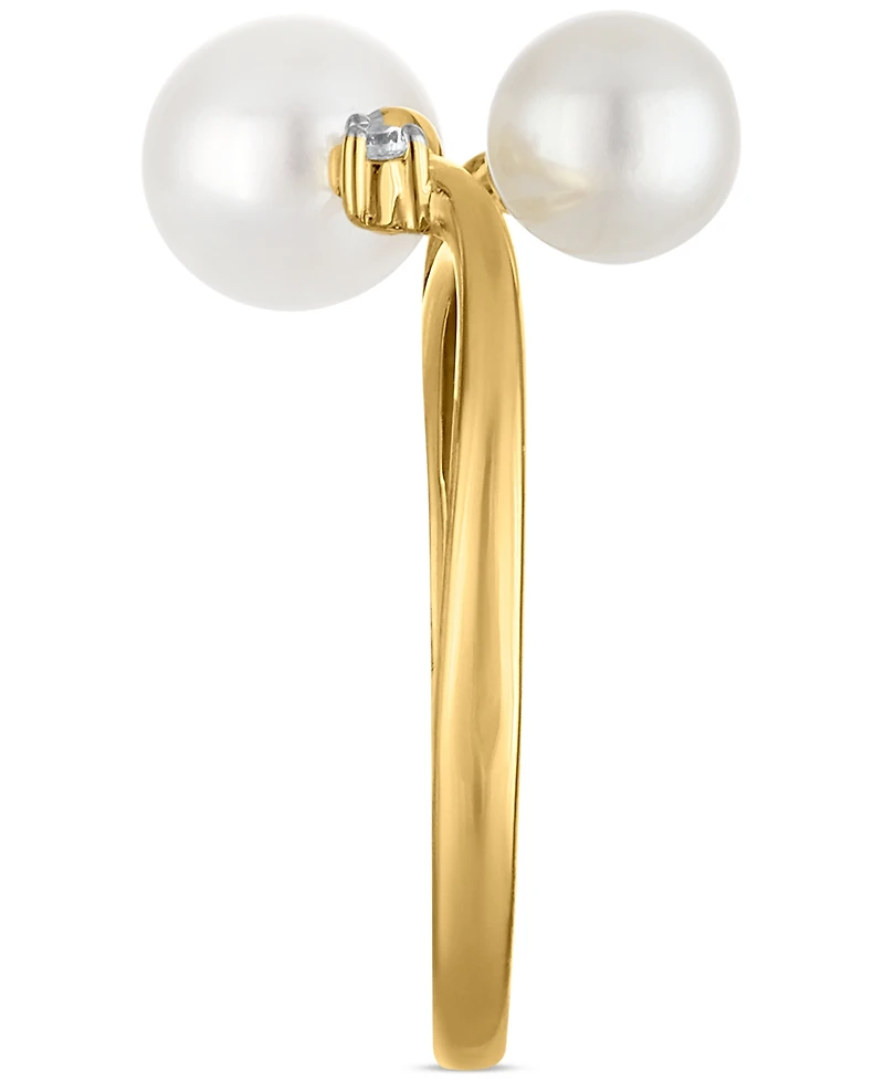 Macy's Cultured Freshwater Pearl and Cubic Zirconia Ring (3.54 ct. t.w.) in 14K Gold over Sterling Silver