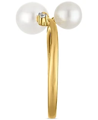 Macy's Cultured Freshwater Pearl and Cubic Zirconia Ring (3.54 ct. t.w.) in 14K Gold over Sterling Silver