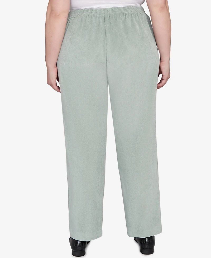 Alfred Dunner Plus Stockbridge Pull-On Corduroy Flat Front Average Length Pant
